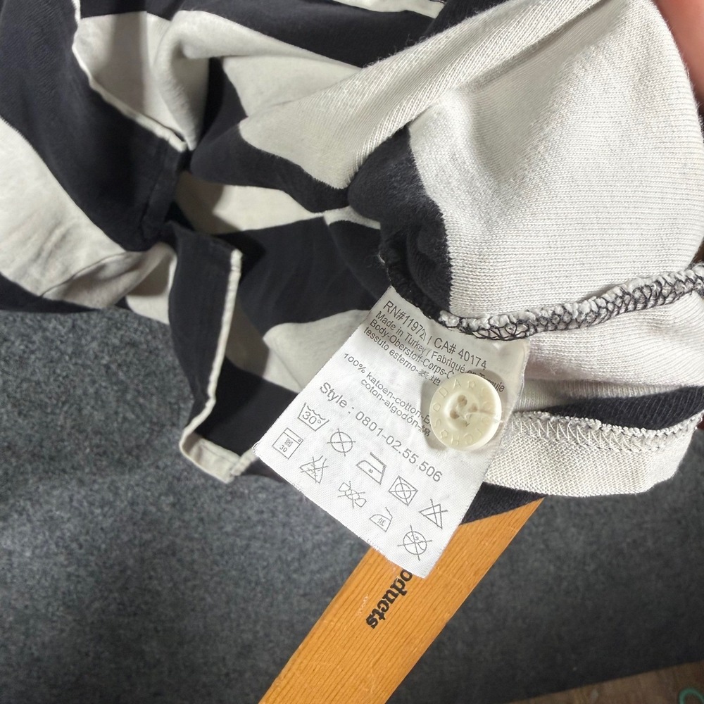 Scotch & Soda Loveline Rugby Shirt Mens XXL Black White Striped - Picture 12 of 12